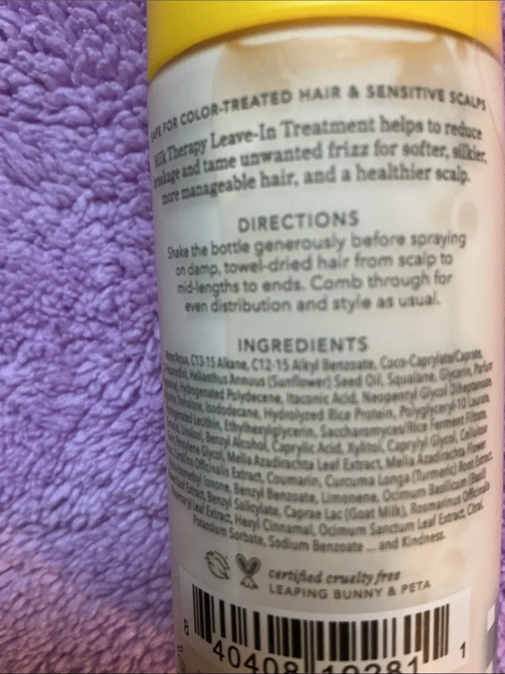 Beekman 1802 Milk Therapy Leave-In Treatment in White and Yellow